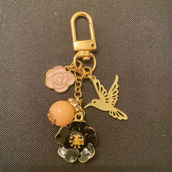 Hummingbird flower mini purse charm - Picture 2 of 3